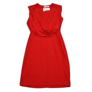 Mystic Dress Womens S Red Sleeveless VNeck Pullover Stretch Formal Dress